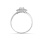 14K white gold diamond double halo ring. View 3