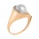 Pearl and Diamond 585 Rose Gold Ring. View 3