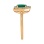 Ring Featuring Emerald and 22 Diamonds. Hypoallergenic 585 Rose Gold, Rhodium Detailing. View 3