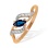 Marquise-cut Sapphire with Diamond Accents Ring. Hypoallergenic Cadmium-free 585 (14K) Rose Gold