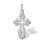 Men's Orthodox Cross with Slotted Inner Cross. Hypoallergenic 925 Silver with Rhodium Plating