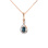 Genuine Blue Topaz and CZ Pendant. 585 (14K) Rose Gold