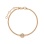 Avant-garde Double-chain Diamond Designer Bracelet. Certified 585 (14kt) Rose Gold, Rhodium Detailing