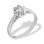 Diamond Water Lily Engagement Ring. Certified 585 (14kt) White Gold, Rhodium Finish
