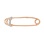 CZ Safety Pin-Pendant. Certified 585 (14kt) Rose Gold, Rhodium Detailing