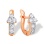 Colorless CZ Arrow-shaped Kids' Earrings. Certified 585 (14kt) Rose Gold, Rhodium Detailing