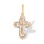 Diamonds with White Gold Halo Orthodox Cross. Certified 585 (14kt) Rose and White Gold