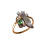 Rose & White Gold Ring With Faux* Emerald