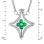 Emerald Diamond White Gold Necklace. View 1