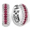 Diamond and Ruby Striped Huggie Earrings. Tested 585 (14K) White Gold, Rhodium Finish