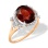 Oval-shaped Garnet and CZ Cocktail Ring. 'Empress' Series, 585 (14kt) Rose Gold