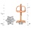 Snowflake-inspired Stud Earrings with Two Diamonds. Tested 585 (14K) Rose and White Gold, Screw Backs. View 2