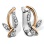 Petite Diamond Earrings of Nature-inspired Design. Tested 585 (14K) Rose and White Gold