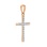 25mm High Protestant Cross with 17 Diamonds in 585 Rose Gold. View 2