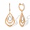 Jaw-dropping Rose Gold Earrings with Diamonds. Hypoallergenic 585 Rose Gold, Rhodium Detailing