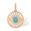 'The Eye of Providence' Pendant with Turquoise. Hypoallergenic 585 Rose Gold, Rhodium Detailing