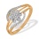 Ring Featuring 41 Diamonds. Tested 585 (14K) Rose and White Gold