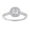Affordable 14kt white gold Swarovski topaz and diamond engagement ring. View 2