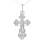 Trefoil White Gold Orthodox Cross Pendant. View 4