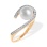 Pearl and Diamond Open Loop Ring. Certified 585 (14kt) Rose Gold, Rhodium Detailing