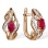 Ruby and Diamond Earrings with Artistic Flair. Hypoallergenic Cadmium-free 585 (14K) Rose Gold