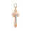 Ukrainian-style Orthodox cross pendant in diamond-cut 14kt rose and white gold. View 2
