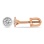 "Definite Elegance" Solitaire Diamond Studs. Hypoallergenic 585 Rose Gold, Rhodium, Screw Backs
