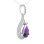 Amethyst with CZ teardrop-shaped pendant in 585 white gold. View 2