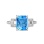 Emerald-cut Blue Topaz and Diamond Ring. View 2