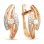 Artistic Design Diamond Leverback Earrings. Certified 585 (14kt) Rose Gold, Rhodium Detailing