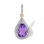 Amethyst and CZ Teardrop-shaped Pendant. 585 Rose Gold with Rhodium. 'Empress' Series