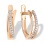 'North-South' Earrings with Diamonds. Certified 585 (14kt) Rose Gold, Rhodium Detailing