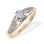 Diamond Epaulet Engagement Ring. Certified 585 (14kt) Rose and White Gold