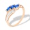 Marquise-shaped Sapphire and Diamond Ring. 585 (14kt) Rose and White Gold