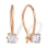 Solitaire CZ Kids Earrings. Certified 585 (14kt) Rose Gold