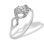 White Gold Ring With Swarovski CZ. 585 (14kt) White Gold