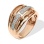 56 Diamonds Ring with Slotted Design. Hypoallergenic Cadmium-free 585 (14K) Rose Gold