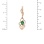 Emerald and Diamond Long  Dangle Earrings. View 2