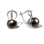 Black Pearl Diamond Earrings. 585 (14kt) White Gold