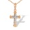 Armenian Style Orthodox Crucifix. Certified 585 (14kt) Rose and White Gold