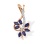 Seven Marqiuse Sapphires Diamond Pendant. 585 (14kt) Rose Gold, Rhodium Detailing