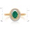 Ring Featuring Emerald and 22 Diamonds. Hypoallergenic 585 Rose Gold, Rhodium Detailing. View 2