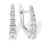 Graduated Swarovski CZ Leverback Earrings. Certified 585 (14kt) White Gold