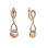 Swaying CZ Leverback Earrings. Certified 585 (14kt) Rose Gold, Rhodium Detailing