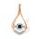 Pear-shaped Pendant with a 'Fluttering' Sapphire. Certified 585 (14kt) Rose Gold, Rhodium Detailing