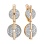 Italian Flair Diamond Disc Swing Earrings. Certified 585 (14kt) Rose Gold, Rhodium Detailing