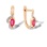 Oval Ruby and Diamond Earrings. Certified 585 (14kt) Rose Gold, Rhodium Detailing