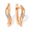 Diamond Curved Earrings. Certified 585 (14kt) Rose Gold, Rhodium Detailing