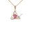 Ruby and Diamond Knot Pendant. Certified 585 (14kt) Rose Gold, Rhodium Detailing