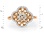 Openwork Concave Floweret Ring with 49 Diamonds. Angle 2